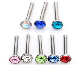 24pc Lot Big Multicolor Crystal Nose Ring Jewelry Bar Body Piercing Stud