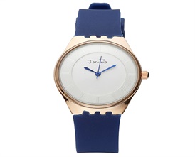 Unisex Women Men Simple Design Wristwatch Thin Silicone Band Quartz Watch